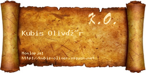 Kubis Olivér névjegykártya