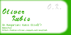 oliver kubis business card